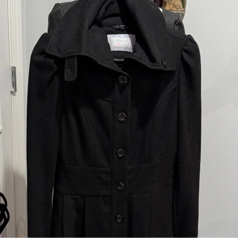 Anthropologie Black A-Line Wool Coat